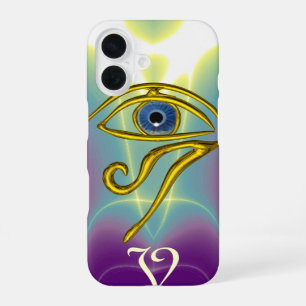 BLUE TALISMAN MONOGRAM Teal, Purple White iPhone 16 Case