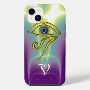 BLUE TALISMAN MONOGRAM Teal, Purple White iPhone Case