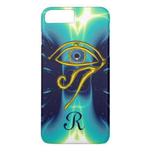 BLUE TALISMAN MONOGRAM  Teal, Turquoise White iPhone 8 Plus/7 Plus Case