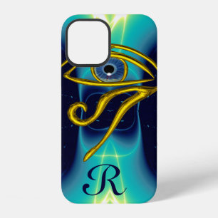 BLUE TALISMAN MONOGRAM Teal, Turquoise White iPhone 12 Case
