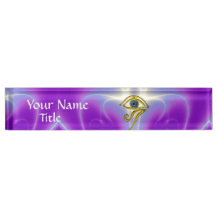 BLUE TALISMAN, purple violet white pink Nameplate