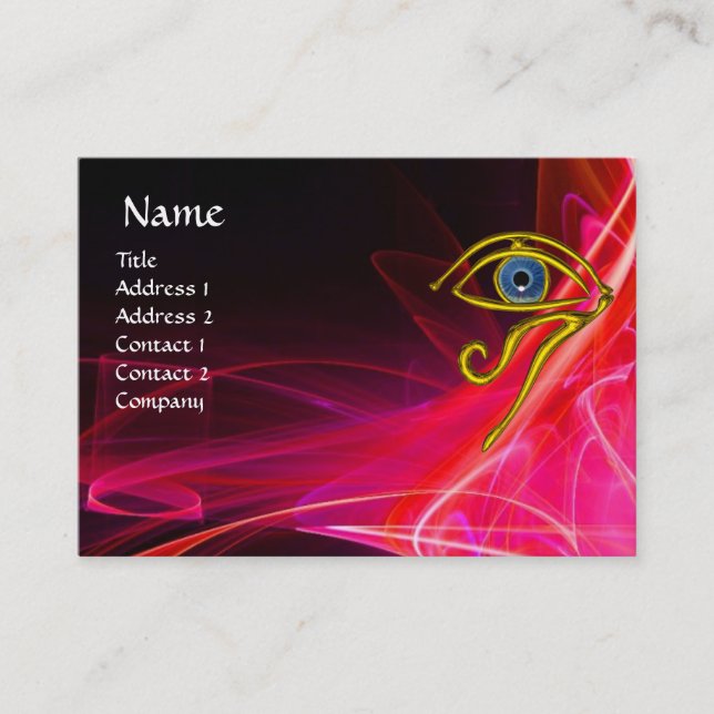 BLUE TALISMAN ,RED PINK FUCHSIA WHITE LIGHT WAVES BUSINESS CARD (Front)
