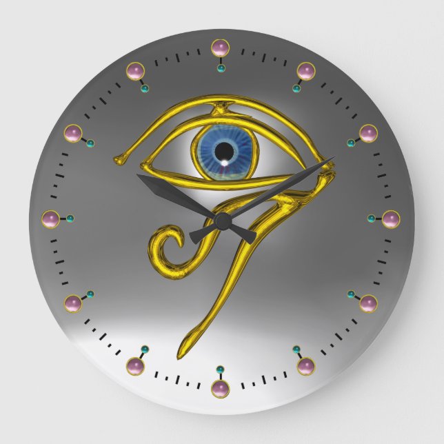 BLUE TALISMAN ,White Grey Large Clock (Front)
