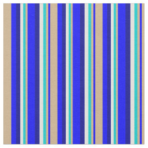 Blue, Tan, Dark Turquoise, Light Yellow, Dark Blue Fabric