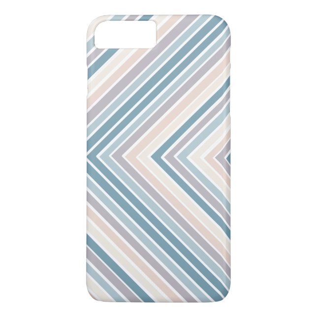 Blue Tan stripes Case-Mate iPhone Case (Back)