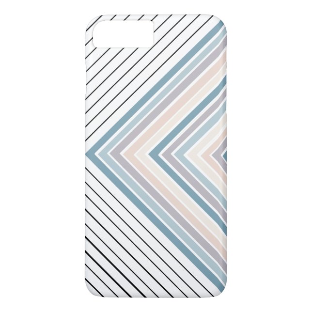 Blue Tan stripes plus black and white stripes Case-Mate iPhone Case (Back)