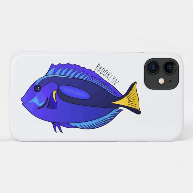 Blue tang fish cartoon illustration Case-Mate iPhone case (Back (Horizontal))