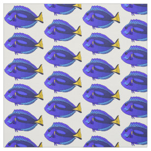 Blue tang fish cartoon illustration fabric