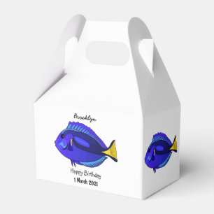 Blue tang fish cartoon illustration favour box