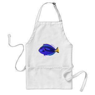 Blue tang fish cartoon illustration standard apron