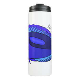 Blue tang fish cartoon illustration  thermal tumbler