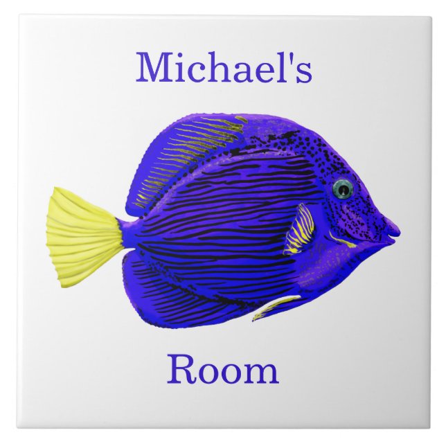 Blue Tang Fish Room  Ceramic Tile (Front)