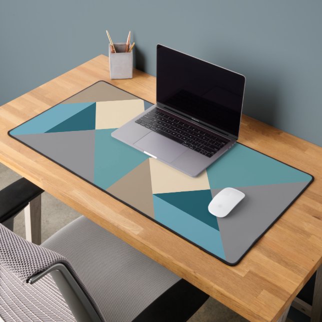 Blue Tangram Pattern Desk Mat (Office 2)
