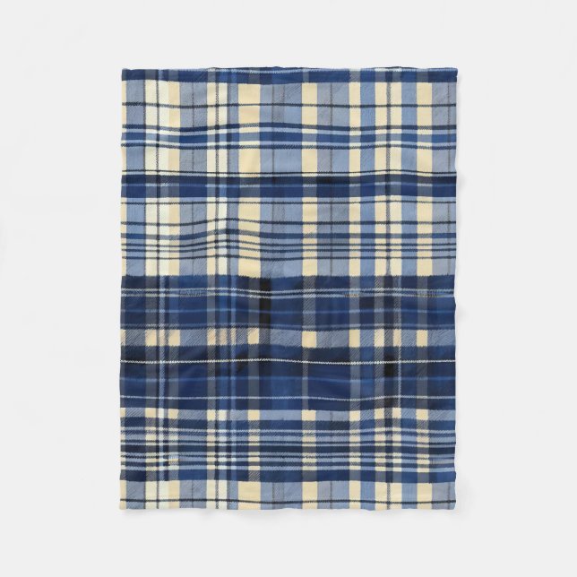 Blue Tartan Fleece Blanket (Front)