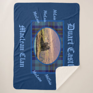 Blue Tartan MacLean Clan's Scottish Duart Castle Sherpa Blanket