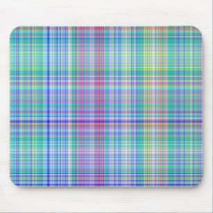 blue tartan pattern mouse pad