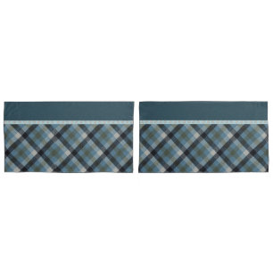 Blue Tartan Pillowcase