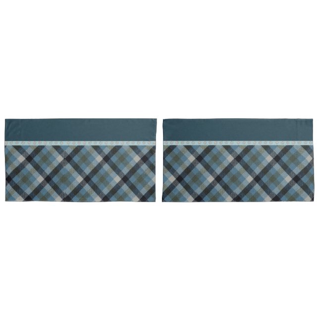 Blue Tartan Pillowcase (Front-Set)