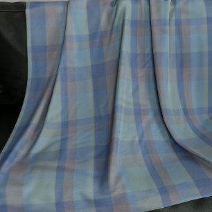 Blue Tartan Plaid Muted Fleece Blanket