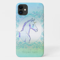 Blue Tartan Unicorn Baby (blue plaid)