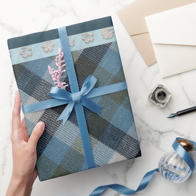 Blue Tartan Wrapping Paper (Gifting)