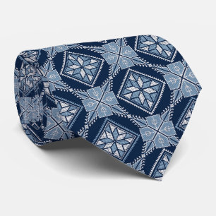 Blue Tatreez Henna Thobe Pattern Tie