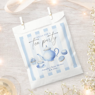 Blue Tea Party Baby Shower Favour Bag