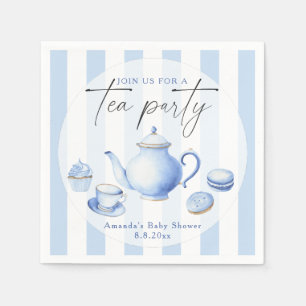 Blue Tea Party Baby Shower Napkin