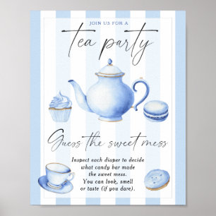Blue tea party - guess the sweet mess poster