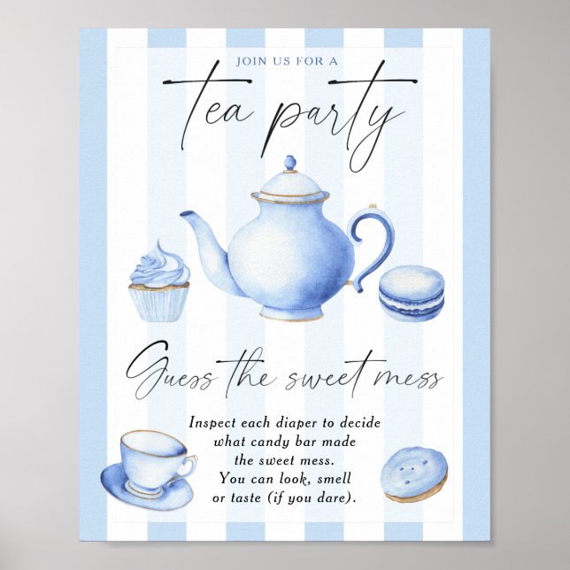 Blue tea party - guess the sweet mess poster (Front)