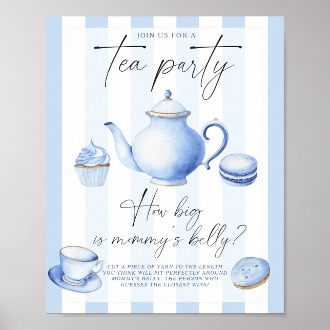 Blue Tea Party How big is mummy's belly game  Poster (Front)