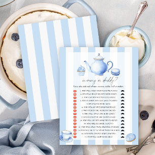 Blue tea party - mummy or daddy baby shower game