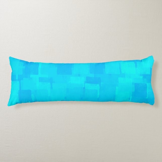 Blue Teal Abstract Pattern Body Cushion (Front)