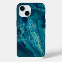 Blue Teal Acrylic Pouring Abstract Fluid Art