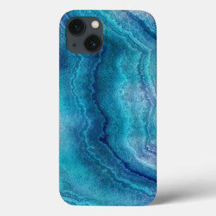 Blue Teal Agate Texture  iPhone 13 Case