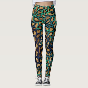 Blue & Teal Animal Print Leggings