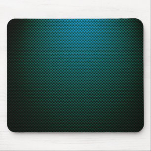 Blue teal black carbon fibre patterned mouse pad