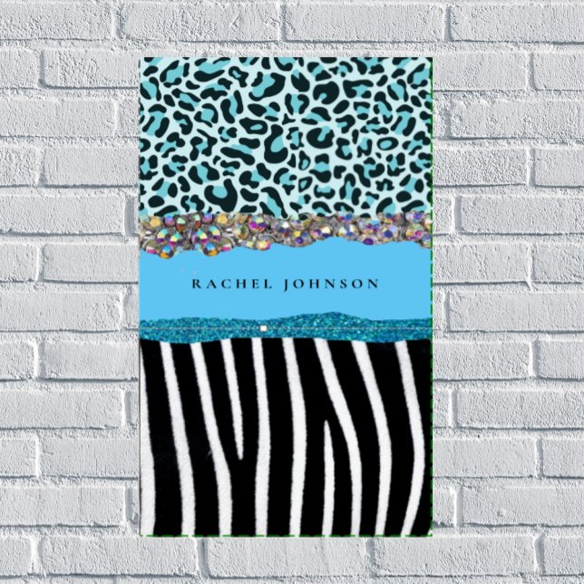 Blue Teal Black Turquoise Girly Modern Glam Retro  Bath Towel Set (Creator Uploaded)