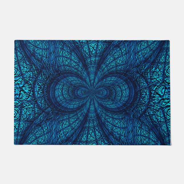 Blue Teal Decorative Doormat (Front)
