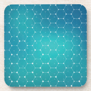 Blue Teal DNA Pattern Coaster