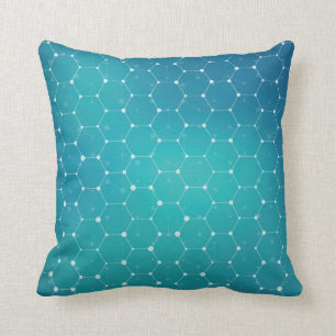Blue Teal DNA Pattern Cushion