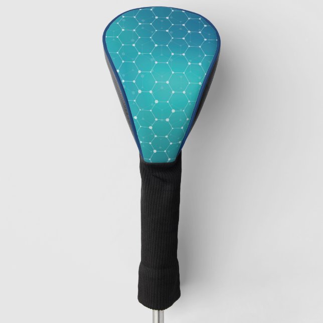 Blue Teal DNA Pattern Golf Head Cover (Front)