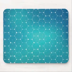 Blue Teal DNA Pattern Mouse Pad