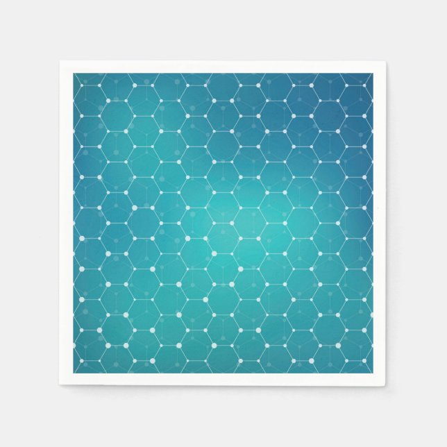 Blue Teal DNA Pattern Napkin (Front)
