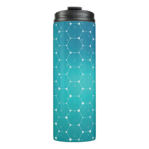 Blue Teal DNA Pattern Thermal Tumbler