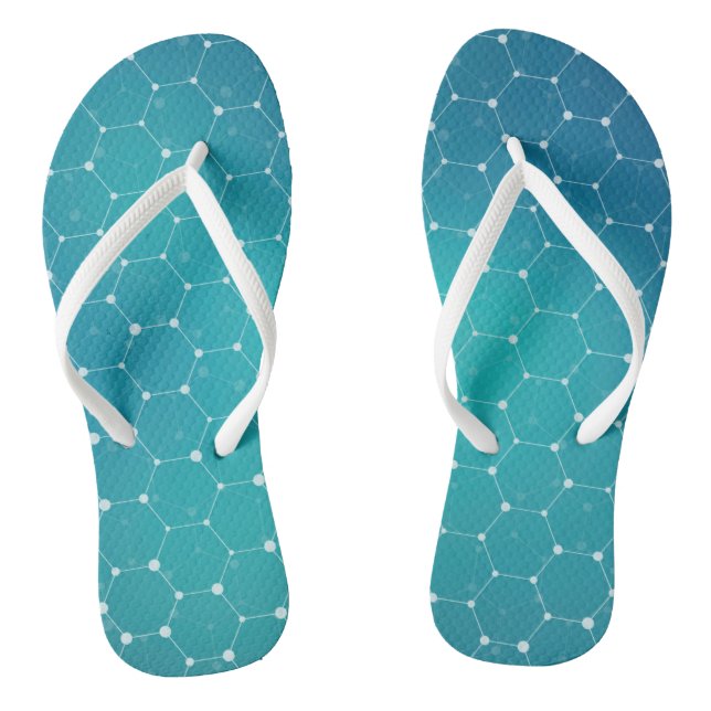 Blue Teal DNA Pattern Thongs (Footbed)