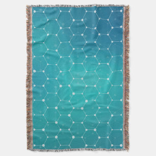 Blue Teal DNA Pattern Throw Blanket