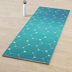 Blue Teal DNA Pattern Yoga Mat