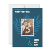 Blue Teal Family Picture Frame Christmas Holiday