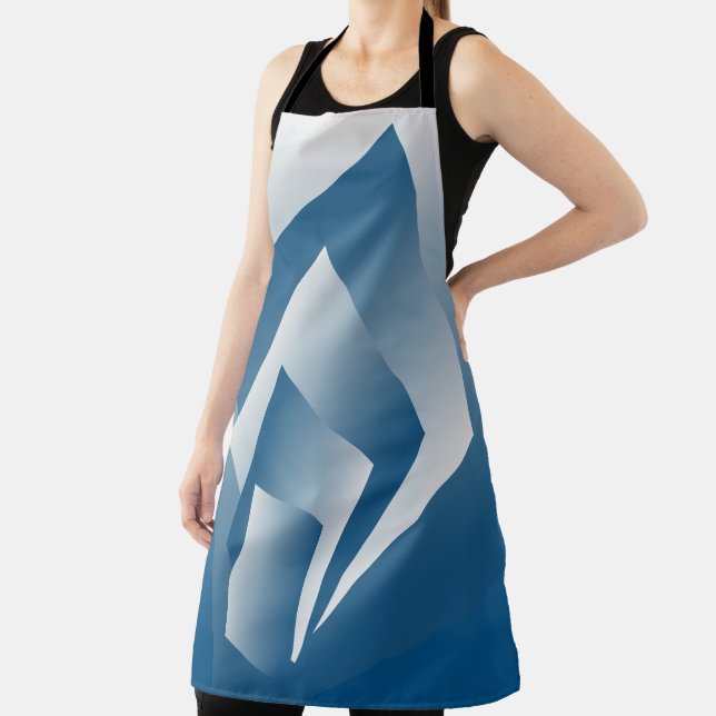 Blue Teal geometry Apron (Insitu)